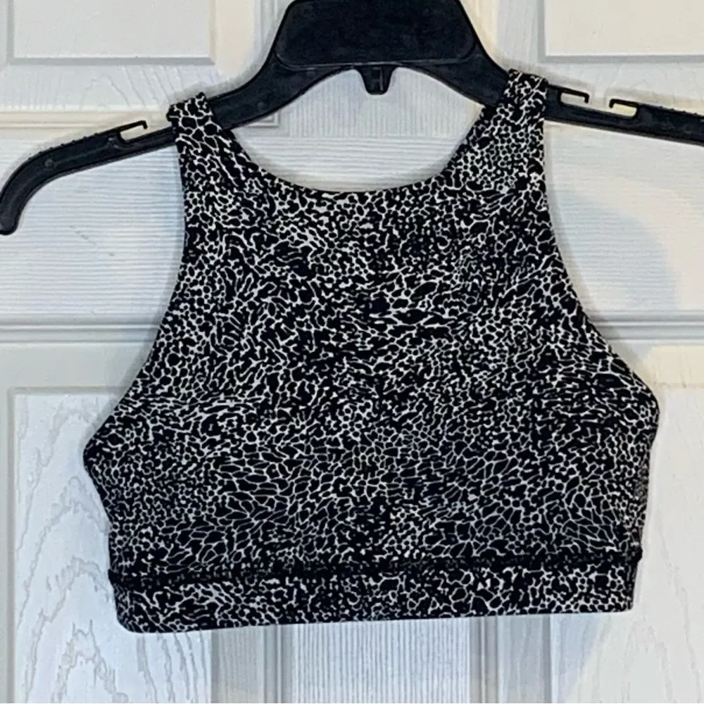 Lululemon Energy Bra *High Neck Polar Shift Alpine White Black Size 6